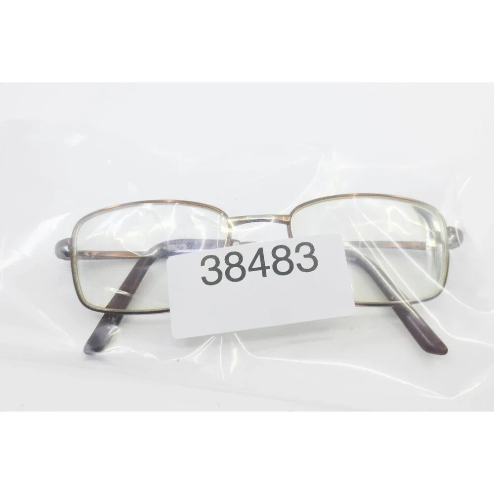 Saki Japan Handmade MOD.317 Brown Metal Rectangular Eyeglass Frames 52-18-145